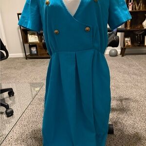 Teal Double-Breasted Dress p11